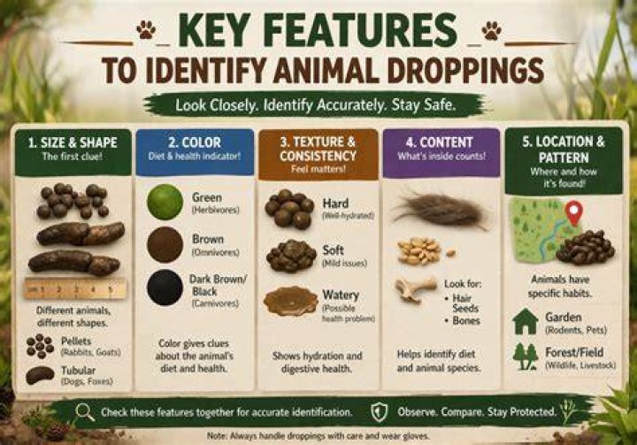 How do you identify animal droppings