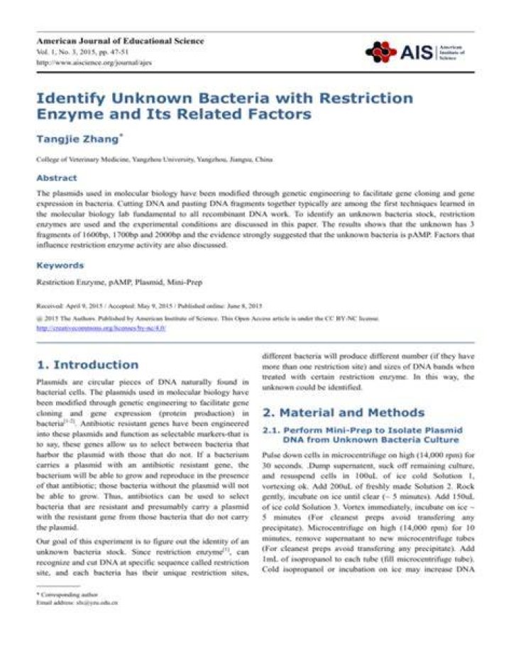 How do you identify unknown bacteria