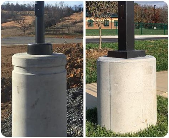 How do you install a light pole base