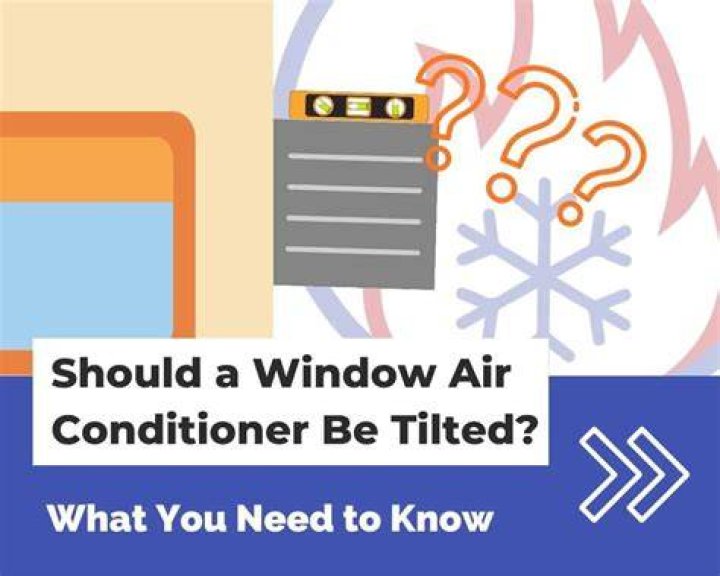 How much should a window air conditioner be tilted